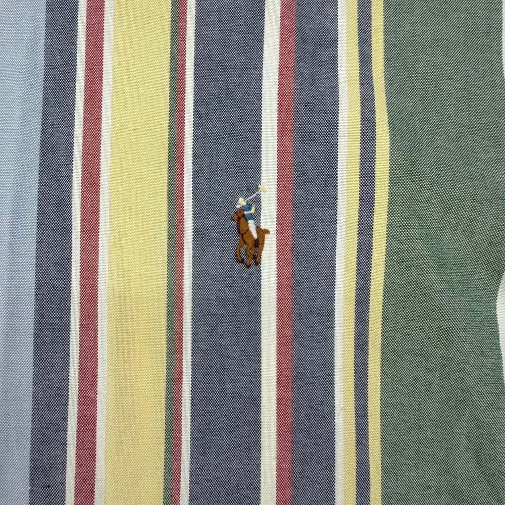 Polo Ralph Lauren Mens XXL Classic Fit Multi Color Striped Oxford Shirt Long Slv